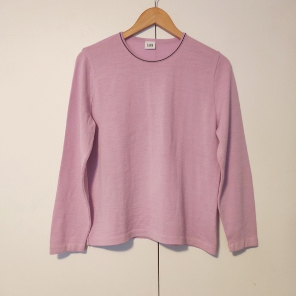 Pink Wool Blend Crewneck Sweater | Size 10 | LUCIA | Made in Germany
